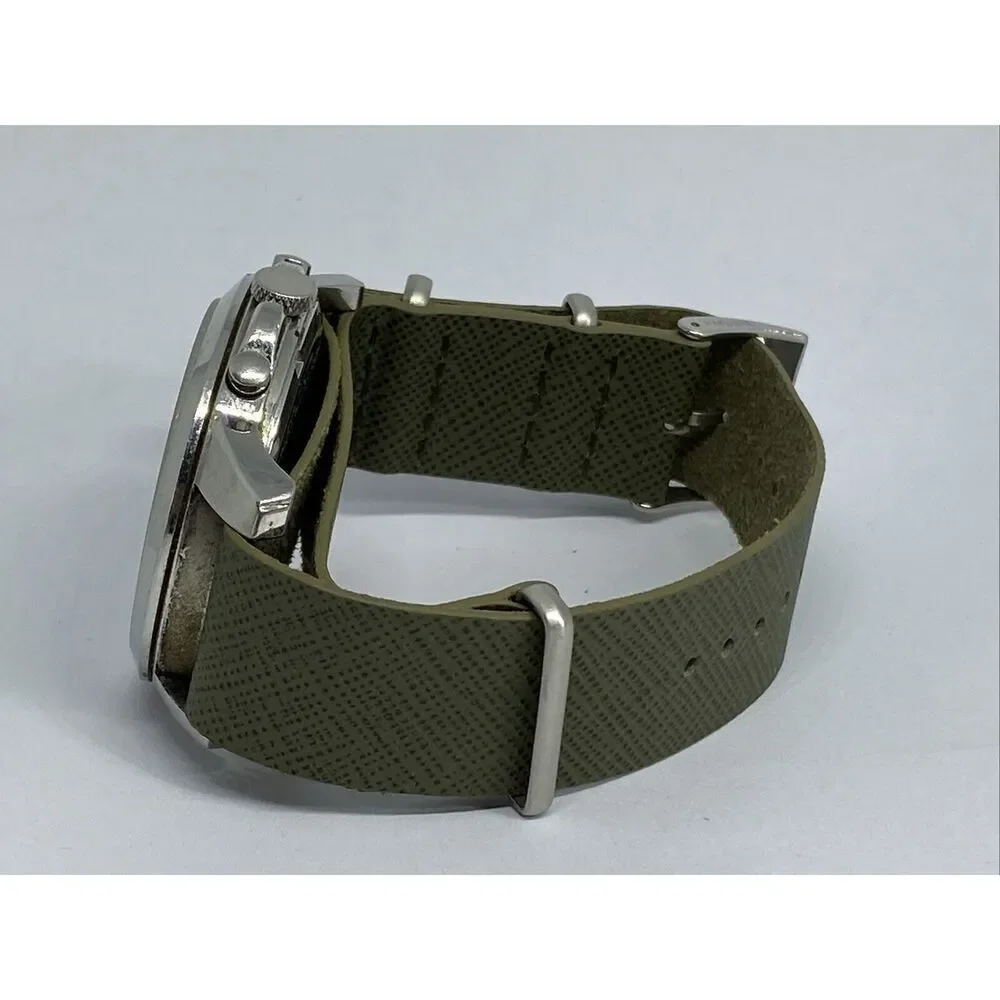Fossil FS4532 Men's Grant Chronograph Green Leather Analog Dial Watch JK35